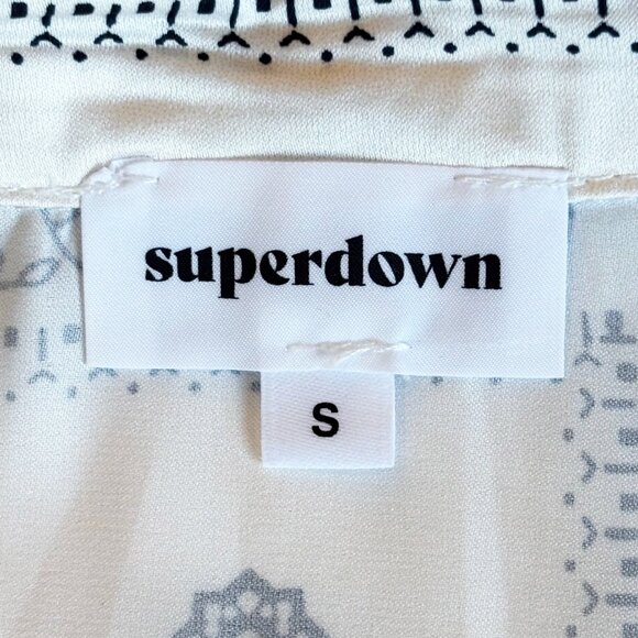 superdown Cream & Black Jenela Twist Front Shirt size Small - Picture 9 of 12